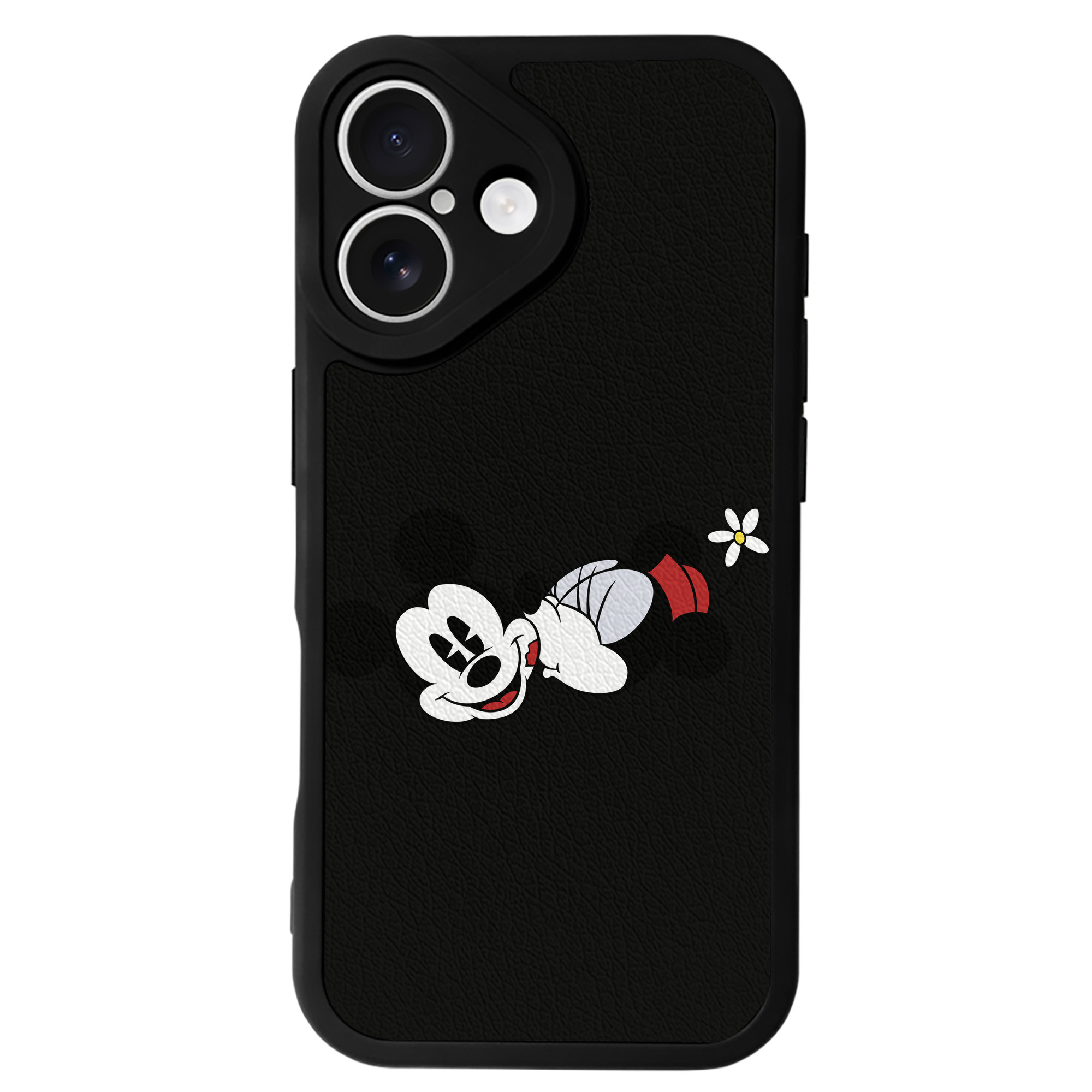 （画像用） ミッキーマウス Mickey Mouse 【iPhone 16シリーズ対応】シリコンスマホケース（レザー調） 材質：シリコン